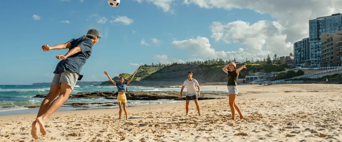 Students at Newcastle Beach 