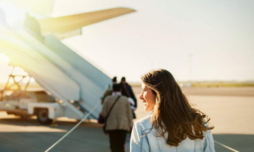 Boarding plane